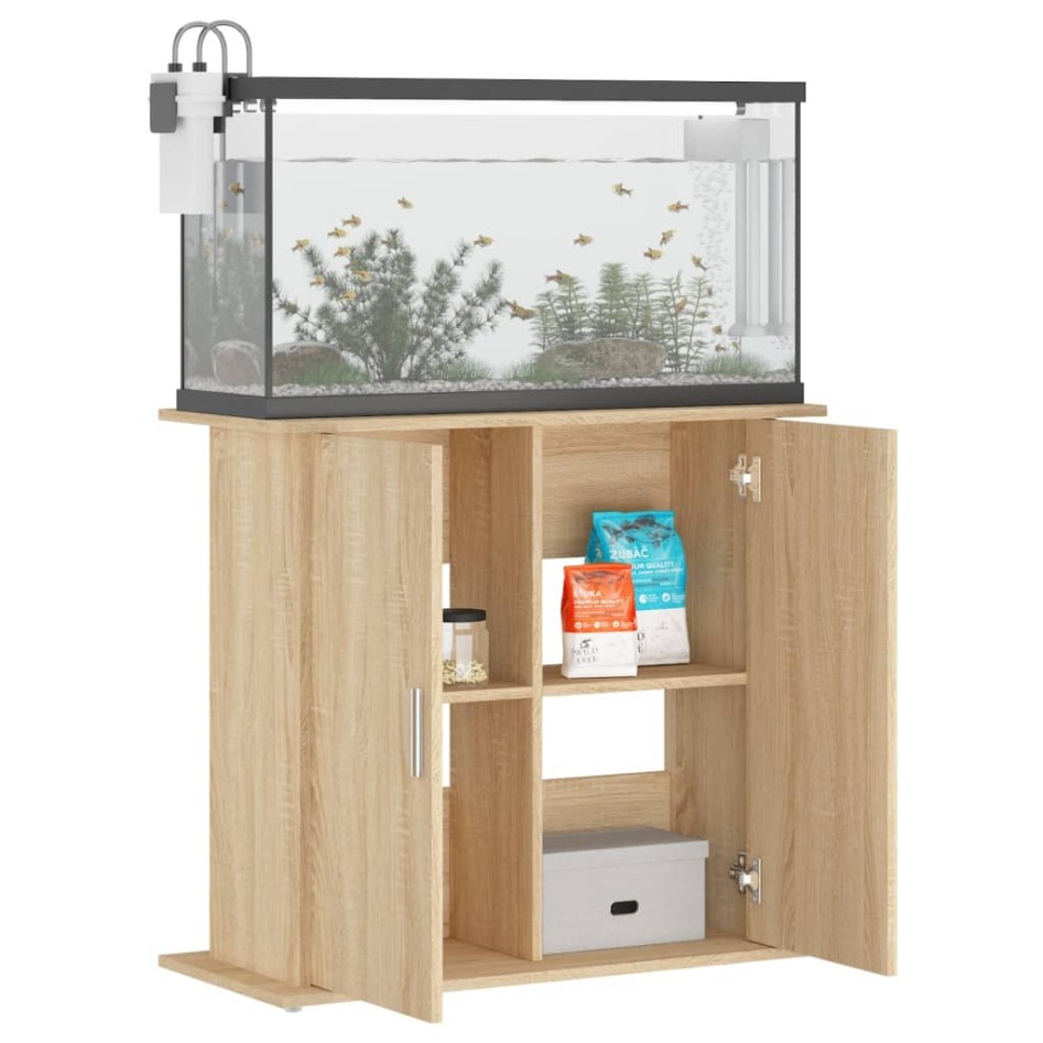 Soporte para acuario madera ingeniería roble Sonoma 81x36x73