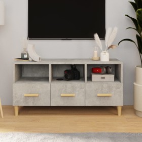 Mueble de TV madera de ingeniería gris hormigón 102x36x50