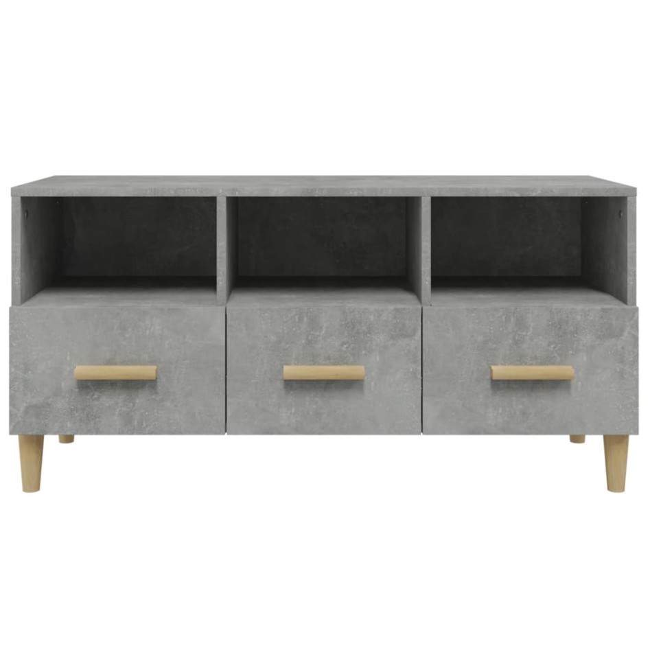 Mueble de TV madera de ingeniería gris hormigón 102x36x50