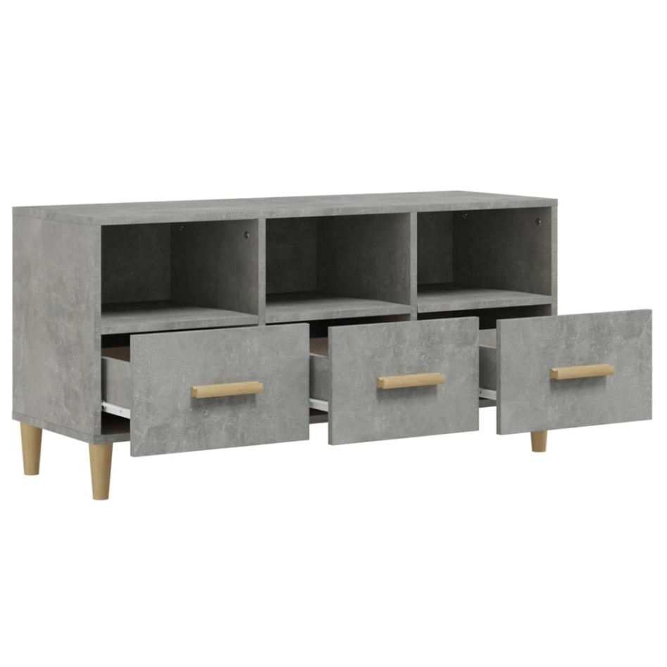 Mueble de TV madera de ingeniería gris hormigón 102x36x50