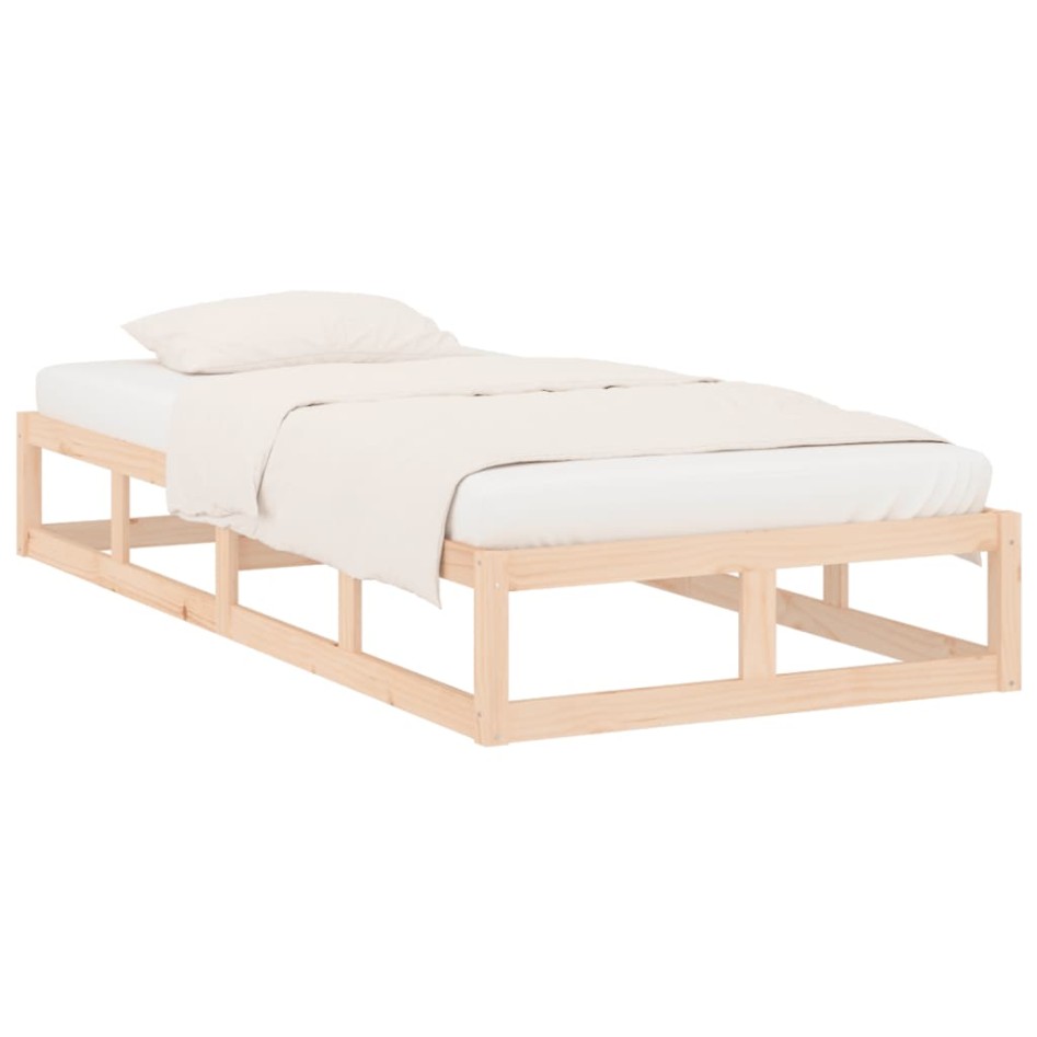 Estructura de cama de madera maciza 100x200