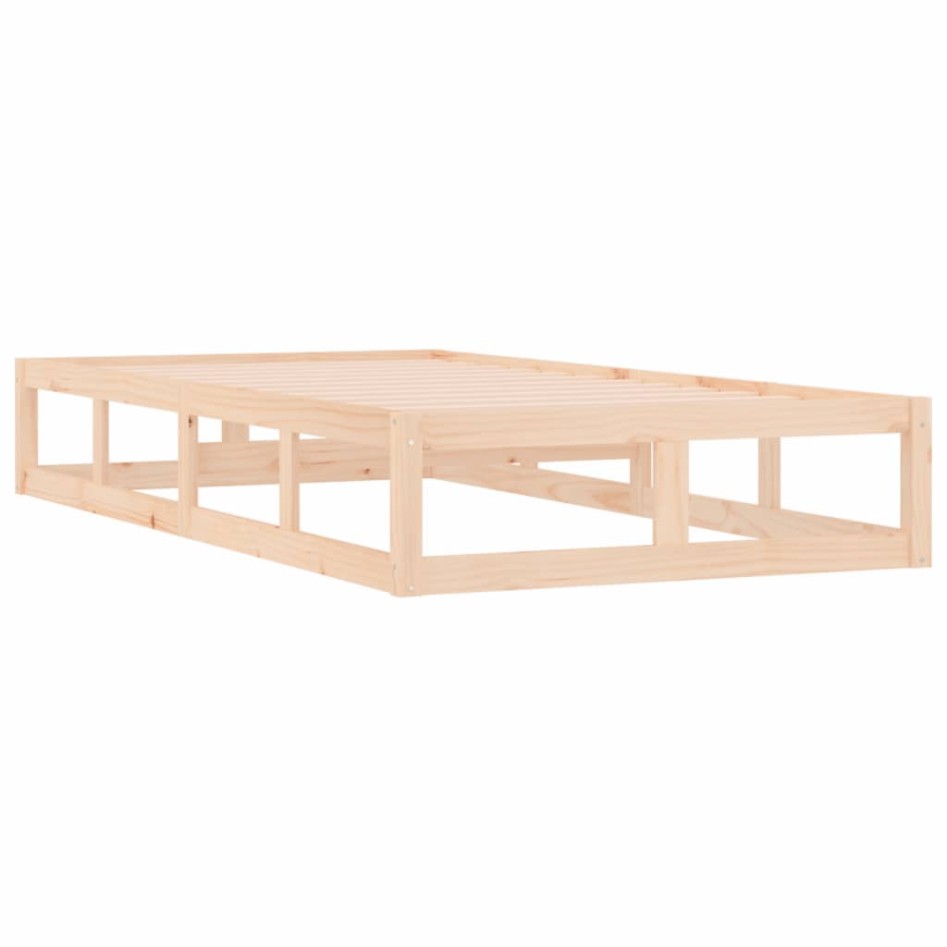 Estructura de cama de madera maciza 100x200
