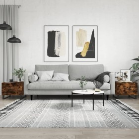 Mesa de centro 2 uds madera ingeniería roble ahumado