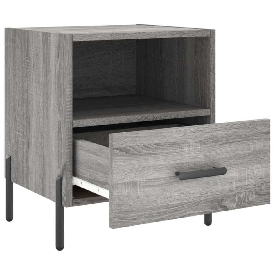 Mesitas noche 2 uds madera ingeniería gris Sonoma 40x35x47,5