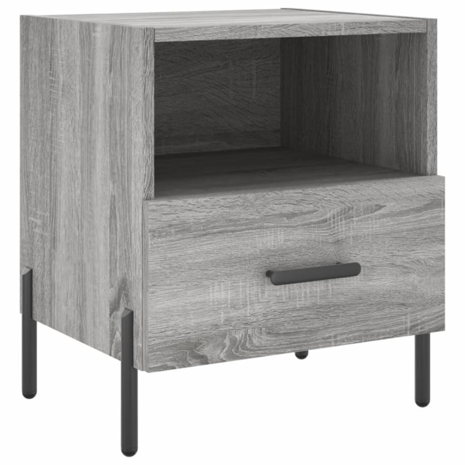 Mesitas noche 2 uds madera ingeniería gris Sonoma 40x35x47,5