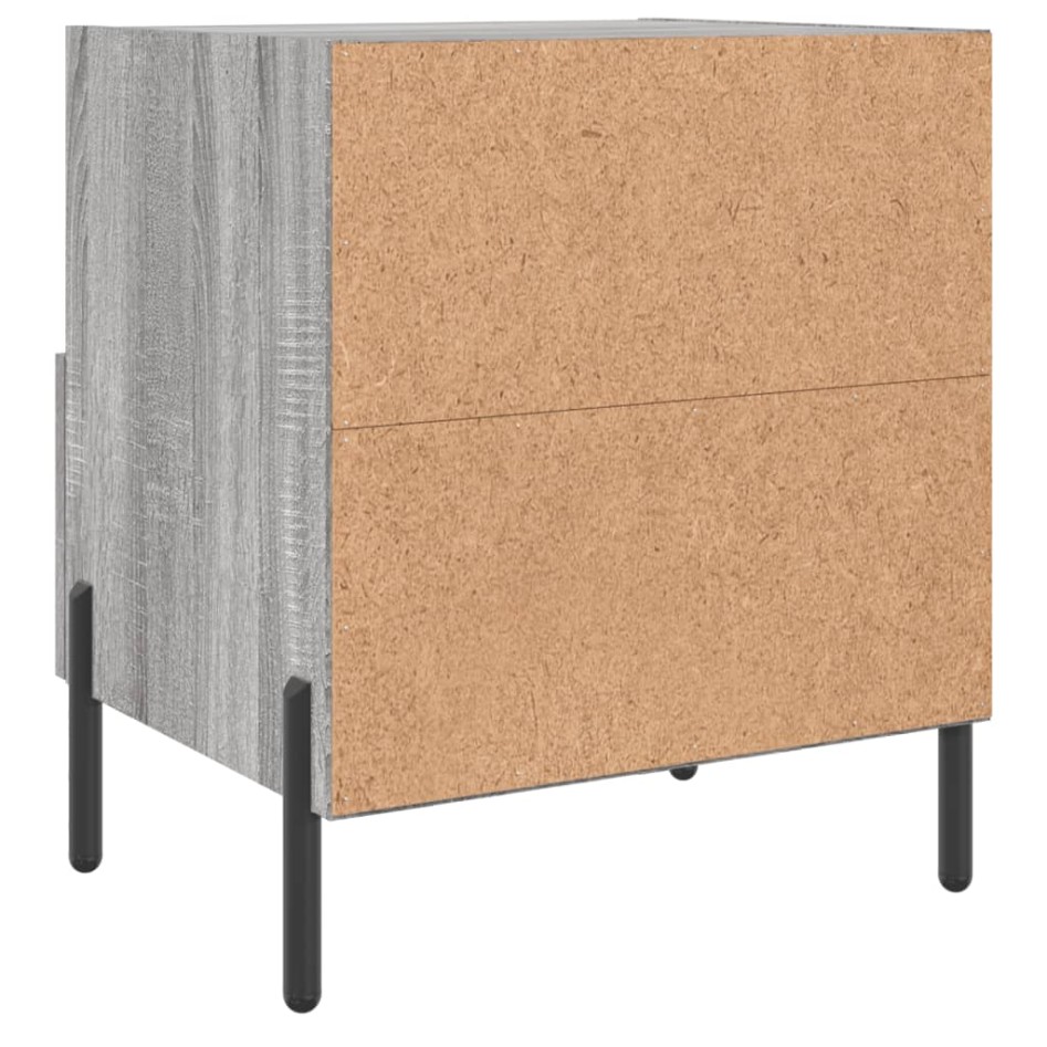 Mesitas noche 2 uds madera ingeniería gris Sonoma 40x35x47,5