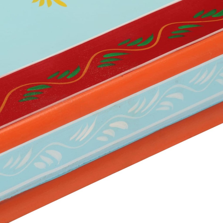 Mesa de centro madera maciza de mango azul pintada a