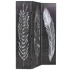 Biombo divisor plegable 120x170 cm plumas blanco y