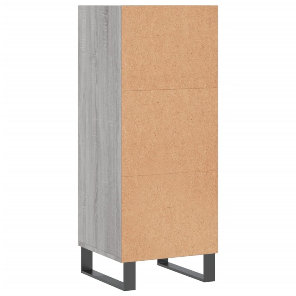 Aparador de madera de ingeniería gris Sonoma 34,5x32,5x90