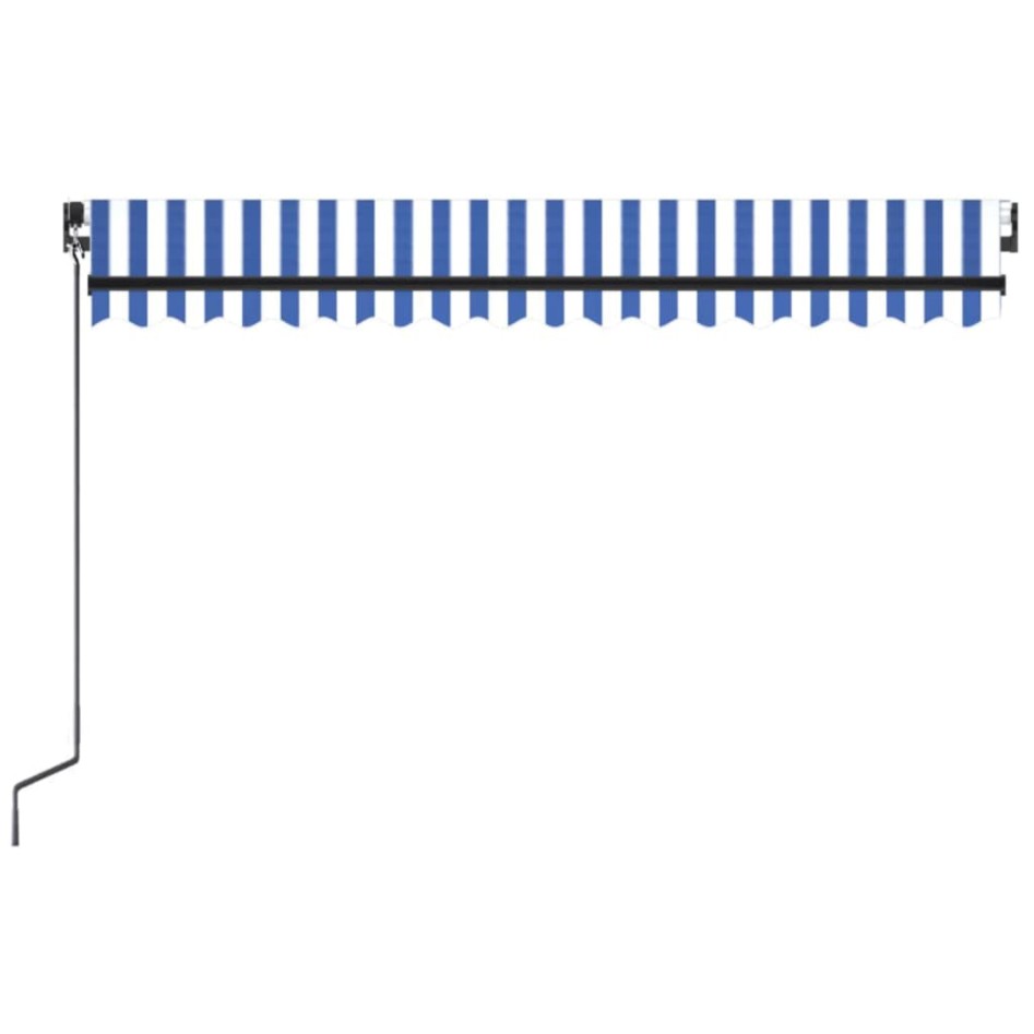 Toldo manual retráctil con LED azul y blanco 450x300