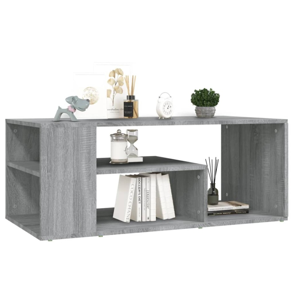 Mesa de centro madera contrachapada gris Sonoma 100x50x40