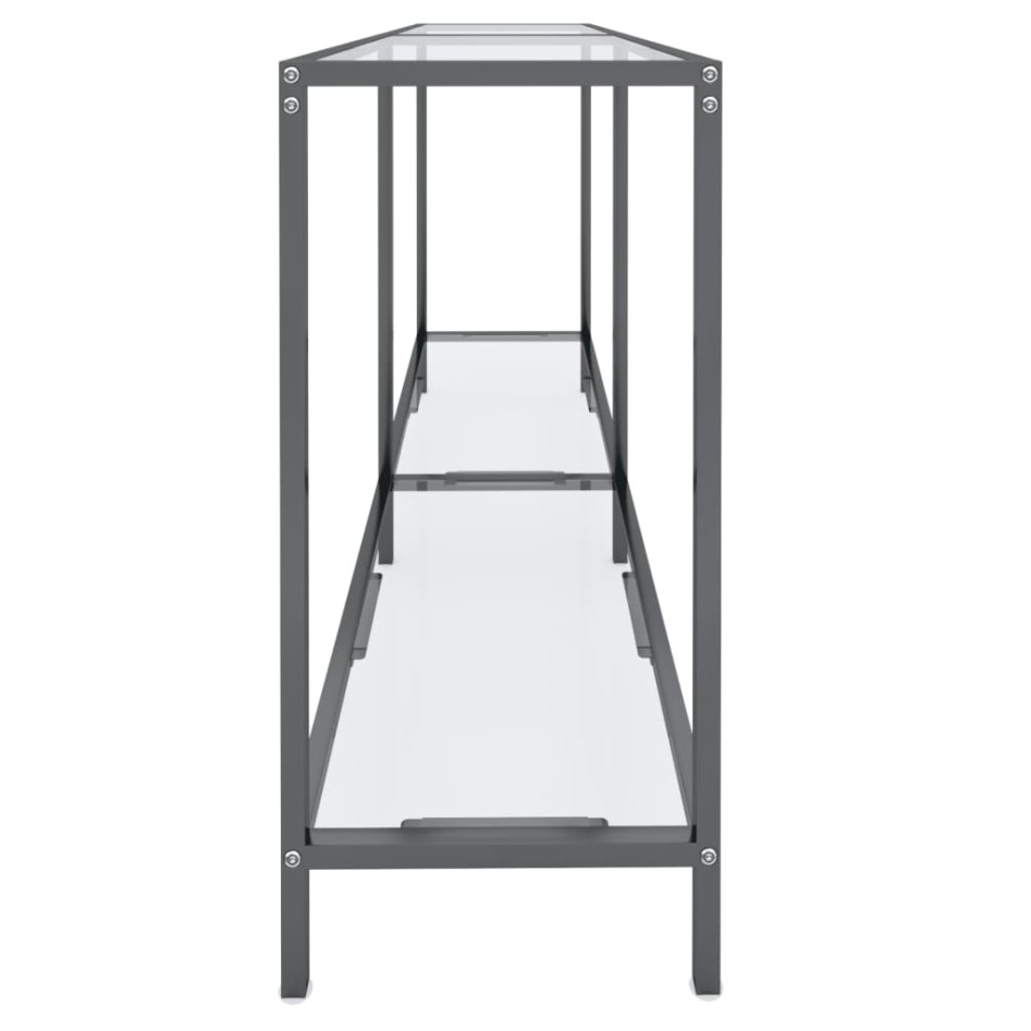 Mesa consola transparente vidrio templado 140x35x75,5