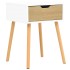 Mesita de noche madera ingeniería blanco y Sonoma 40x40x56