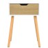 Mesita de noche madera ingeniería blanco y Sonoma 40x40x56