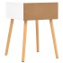 Mesita de noche madera ingeniería blanco y Sonoma 40x40x56