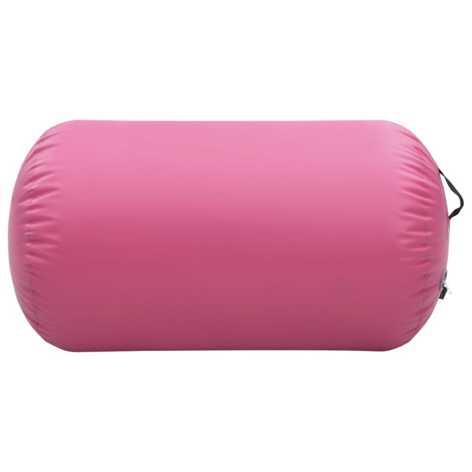 Rollo hinchable de gimnasia con bomba PVC rosa 100x60