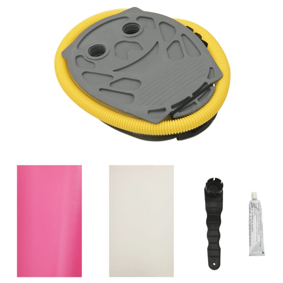 Rollo hinchable de gimnasia con bomba PVC rosa 100x60