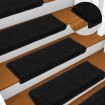 Alfombrillas de escalera 10 unidades negro 65x21x4 cm