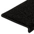 Alfombrillas de escalera 10 unidades negro 65x21x4