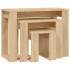 Mesas apilables 3 pzas madera contrachapada color roble