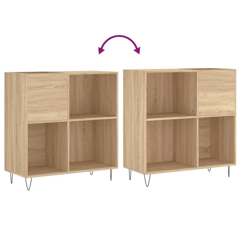 Mueble discos madera contrachapada roble Sonoma 84,5x38x89