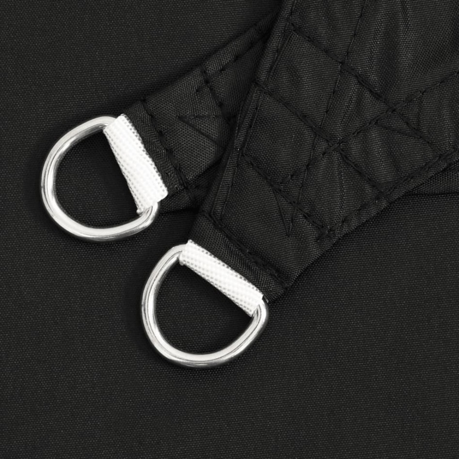 Toldo de vela triangular tela Oxford negro 5x7x7