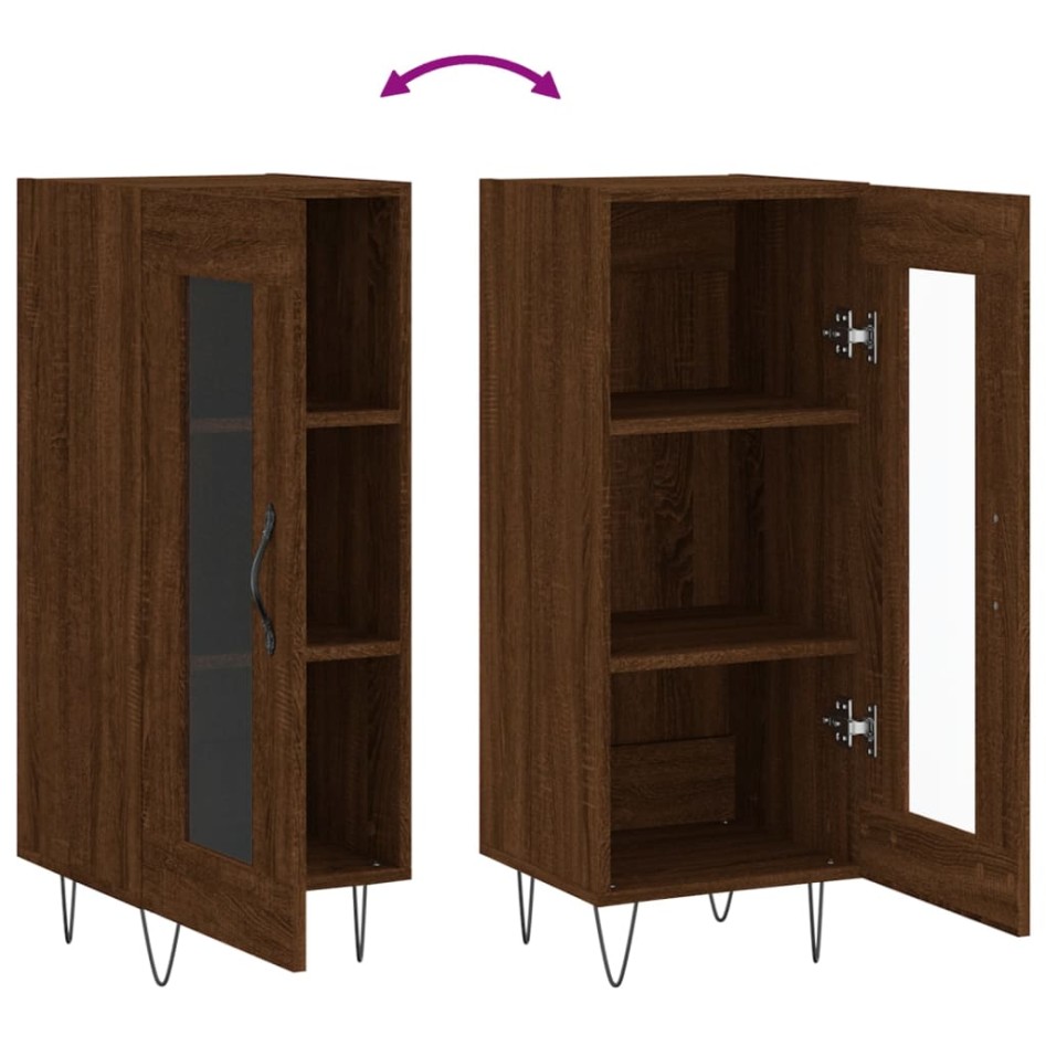 Aparador madera de ingeniería marrón roble 34,5x34x90