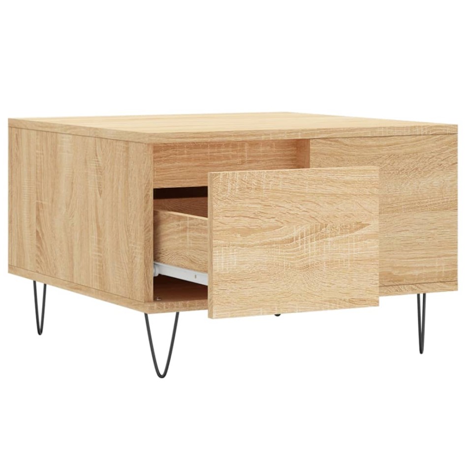 Mesa de centro madera contrachapada roble Sonoma 55x55x36,5