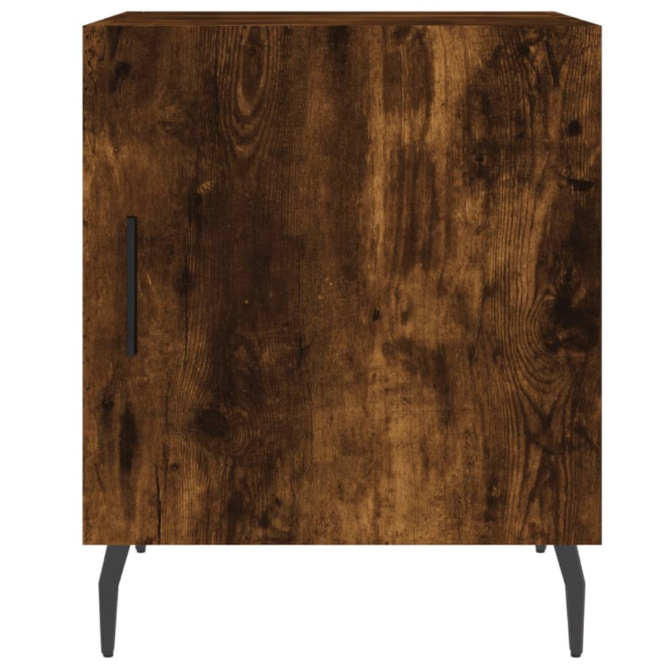 Mesitas noche 2 uds madera ingeniería roble ahumado 40x40x50