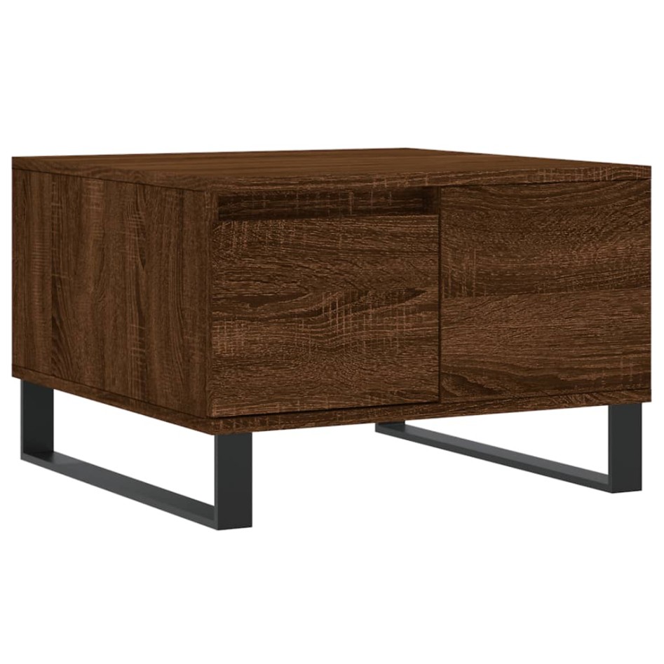 Mesa de centro madera contrachapada roble marrón 55x55x36,5