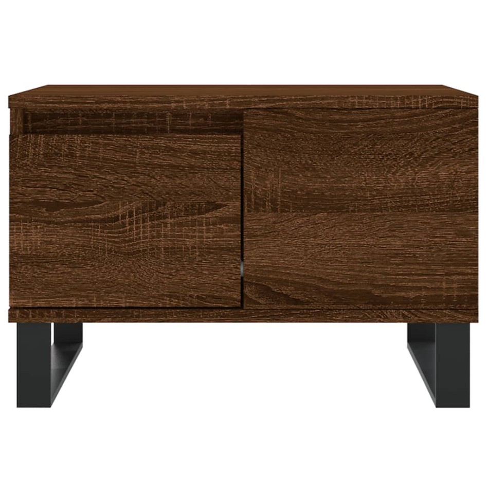 Mesa de centro madera contrachapada roble marrón 55x55x36,5
