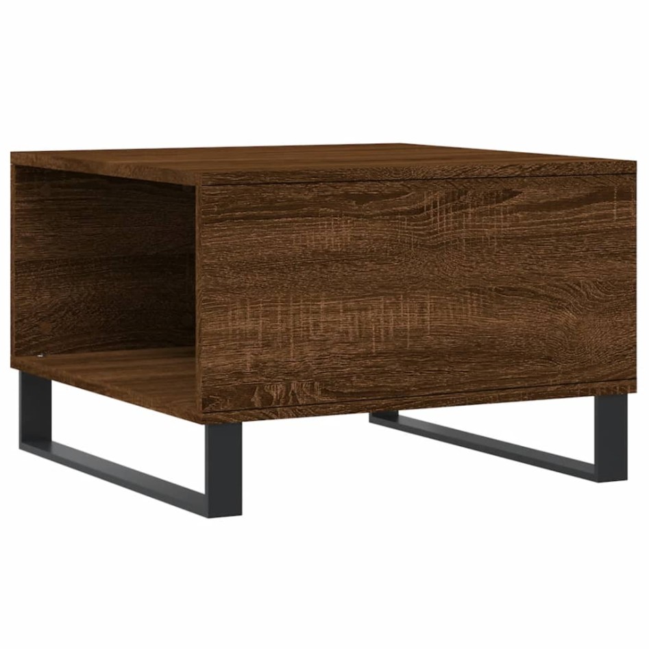 Mesa de centro madera contrachapada roble marrón 55x55x36,5