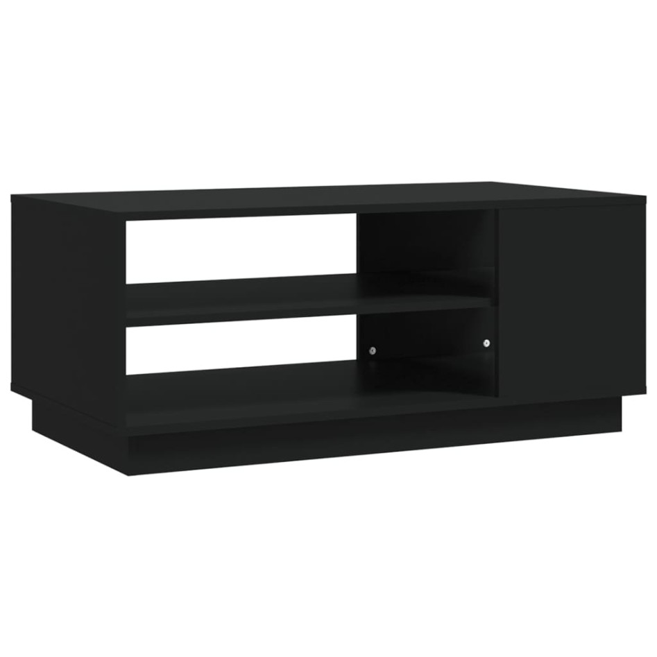 Mesa de centro de madera de ingeniería negra 102x55x43