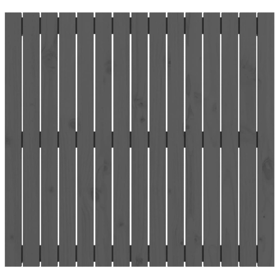 Cabecero de cama de pared madera maciza pino gris 95,5x3x90