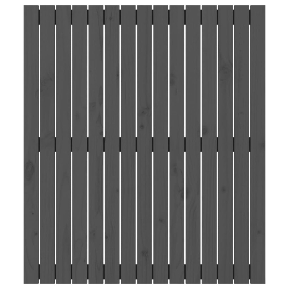 Cabecero de cama de pared madera maciza pino gris 95,5x3x110