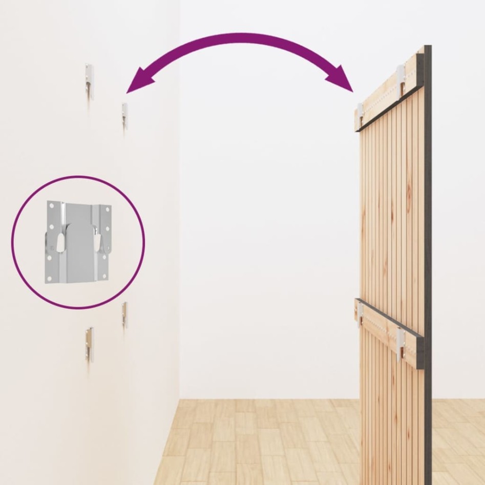 Cabecero de cama de pared madera maciza pino gris 95,5x3x110