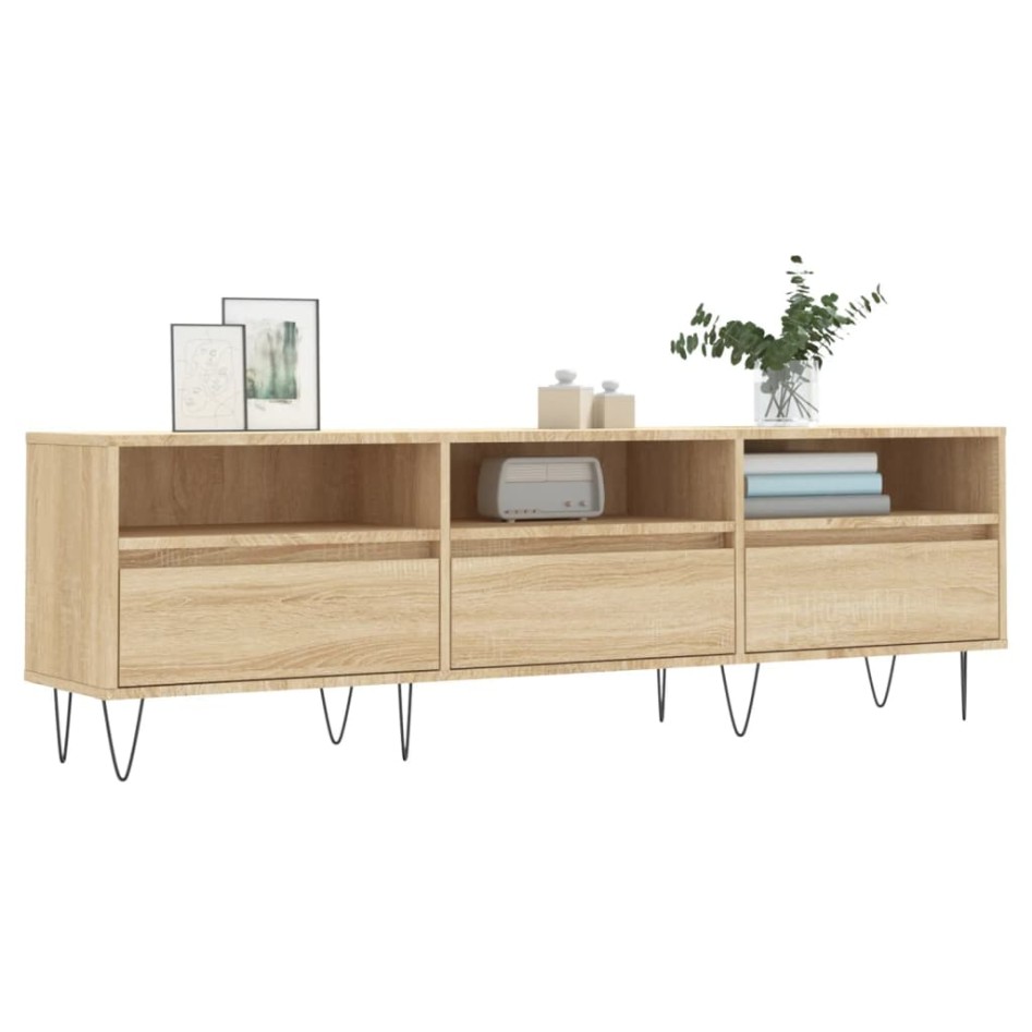 Mueble de TV madera contrachapada roble Sonoma 150x30x44,5