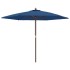 Sombrilla de jardín con poste de madera azul celeste 299x240