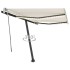 Toldo retráctil manual con LED color crema 350x250