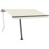 Toldo retráctil manual con LED color crema 350x250
