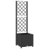 Jardinera con enrejado PP negro 40x40x136