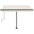 Toldo retráctil manual con LED color crema 350x250