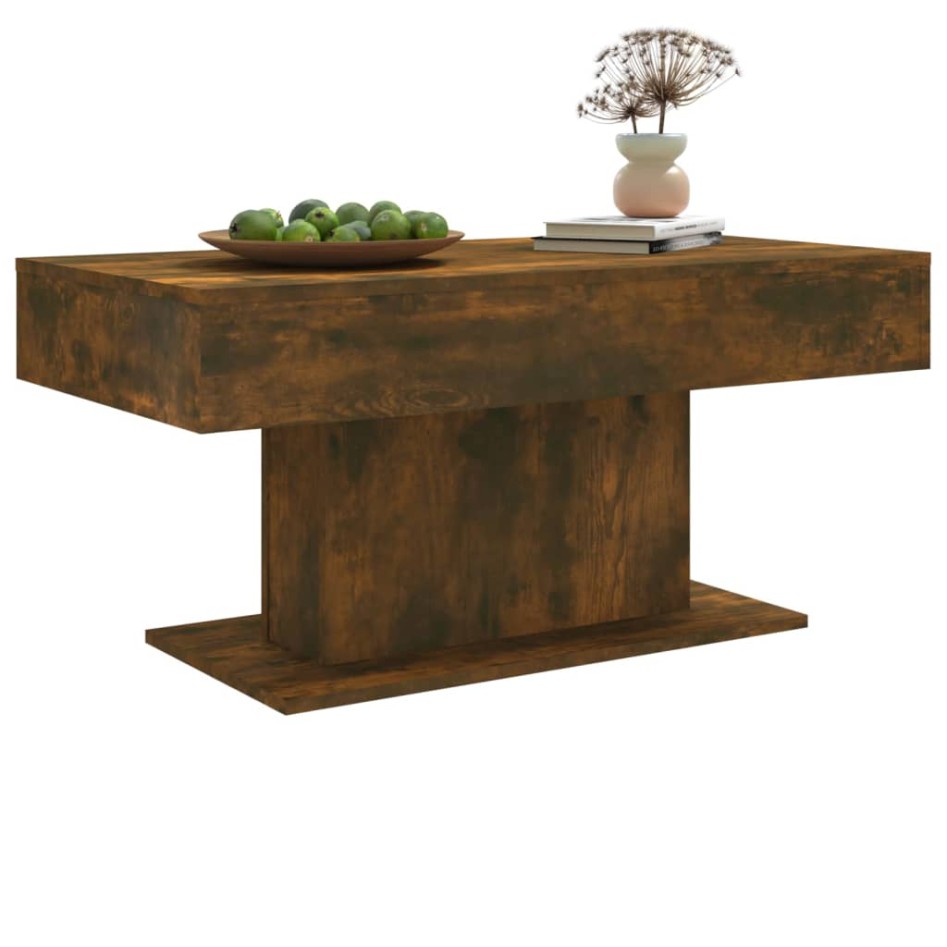 Mesa de centro madera contrachapada roble ahumado 96x50x45