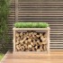 Soporte para leña de exterior madera maciza pino 108x52x74