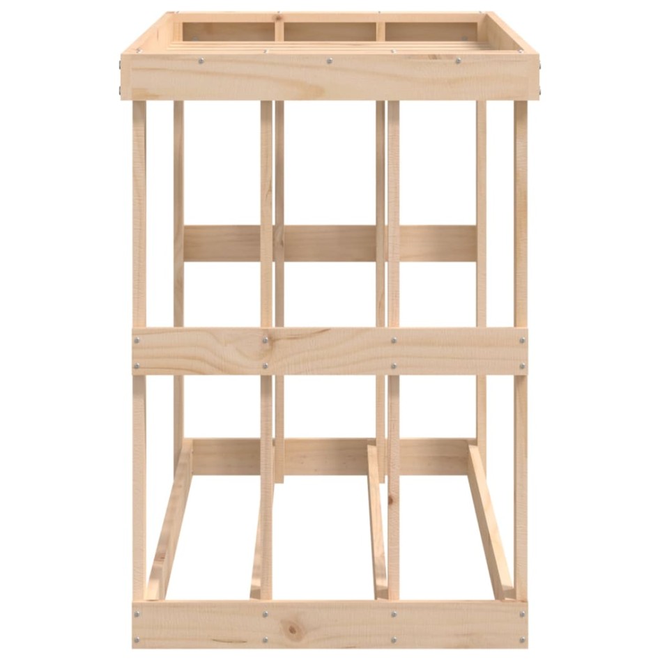 Soporte para leña de exterior madera maciza pino 108x52x74