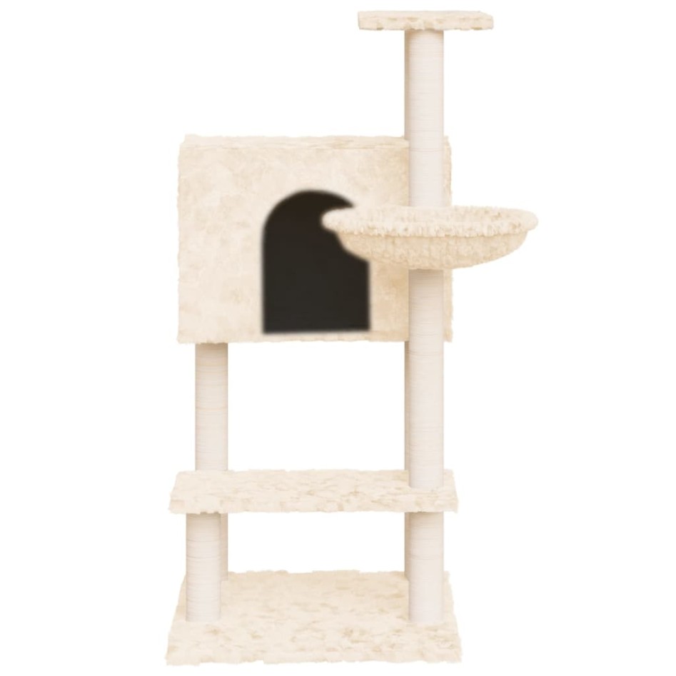 Rascador para gatos con postes de sisal crema 108,5