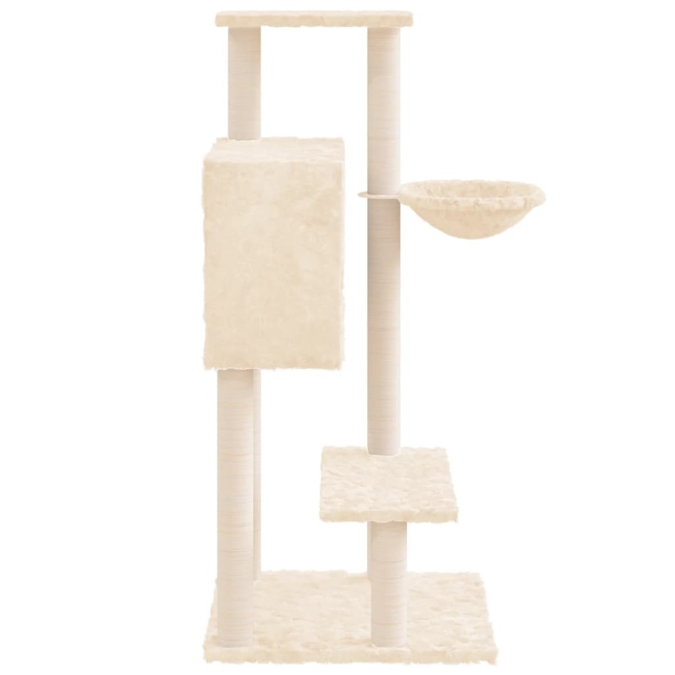 Rascador para gatos con postes de sisal crema 108,5