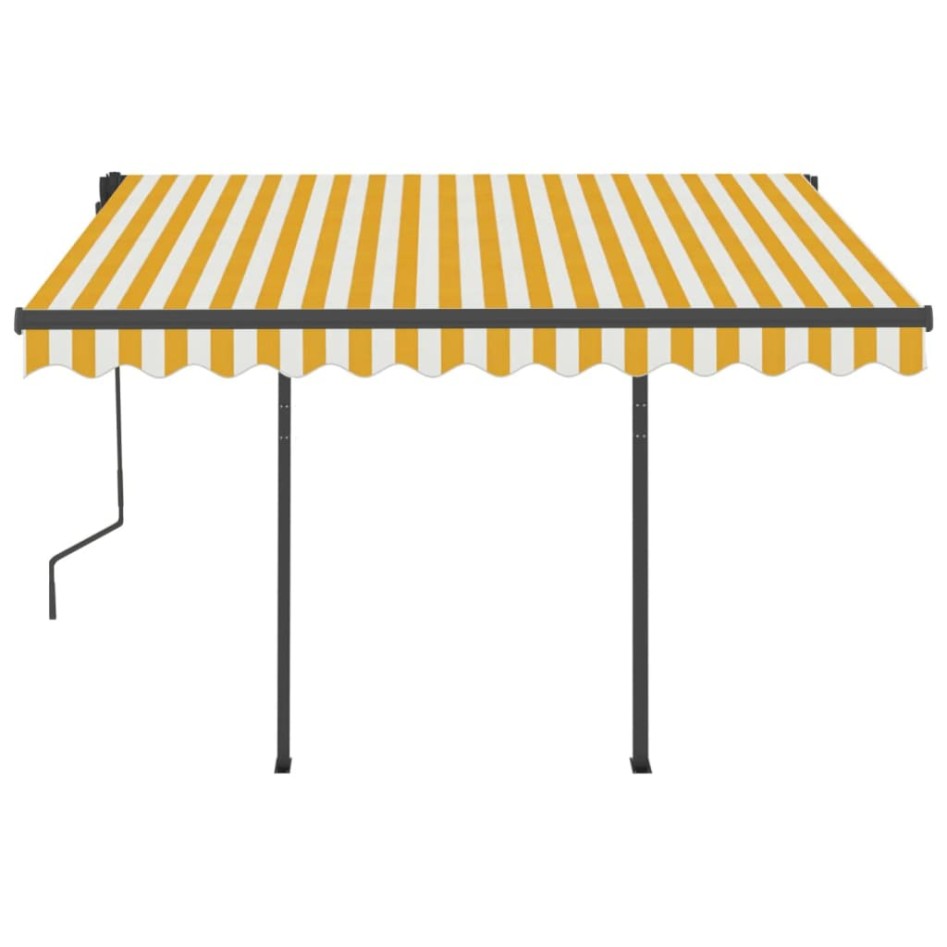 Toldo manual retráctil con LED amarillo y blanco 3x2,5