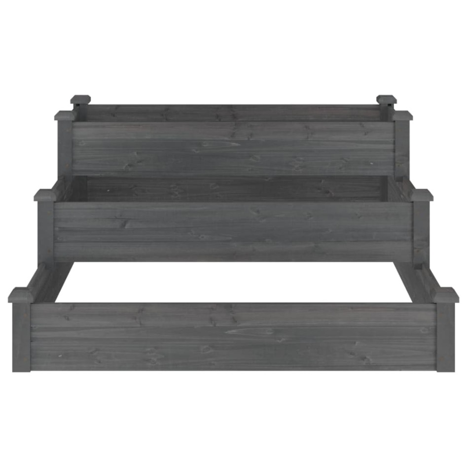 Jardinera arriate madera maciza de abeto gris 120x120x56
