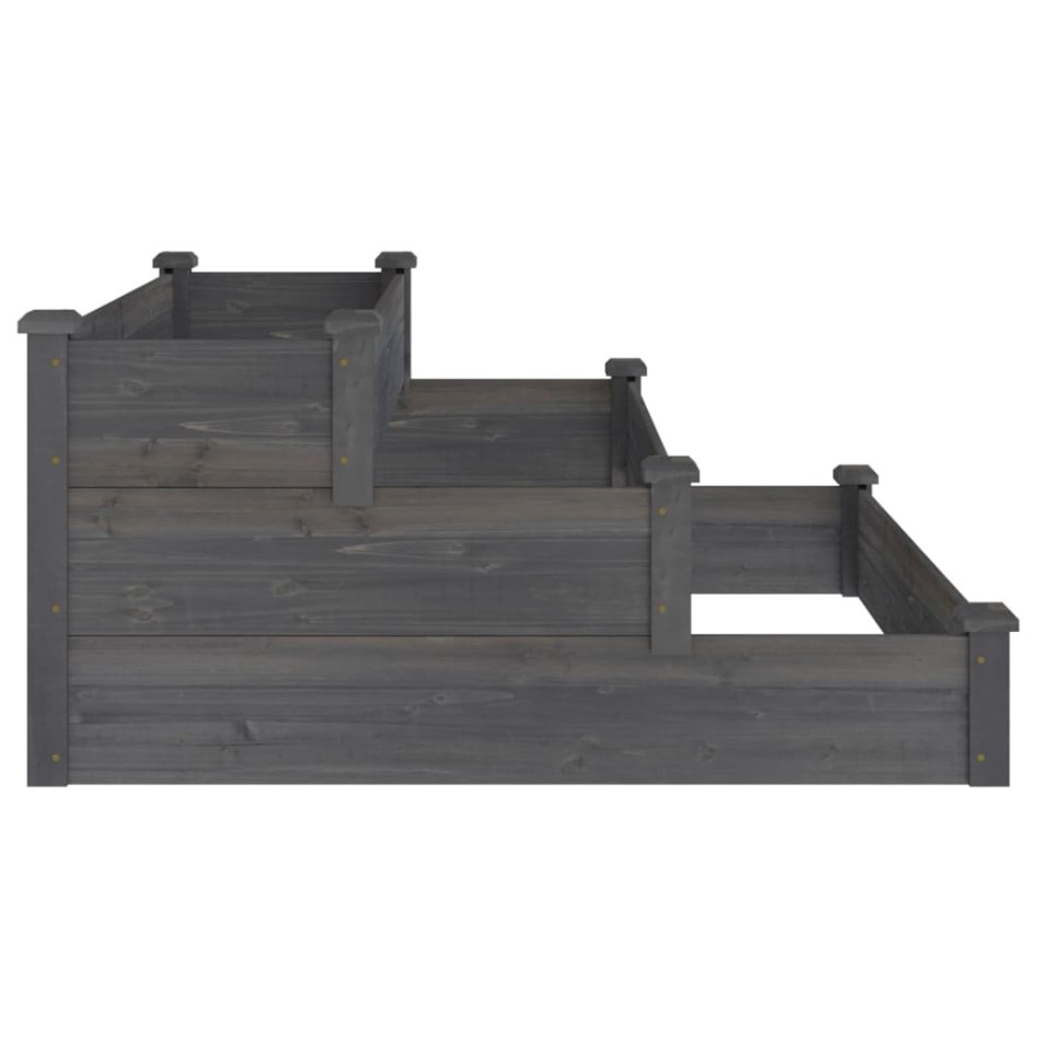 Jardinera arriate madera maciza de abeto gris 120x120x56